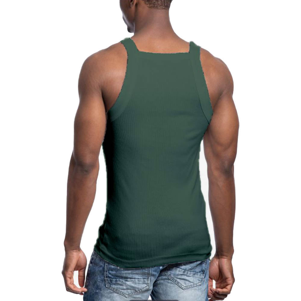 Galaxy by Harvic Men G-unit Solid Colored Medium Weight Tank Top Olive-Nexus Clothing