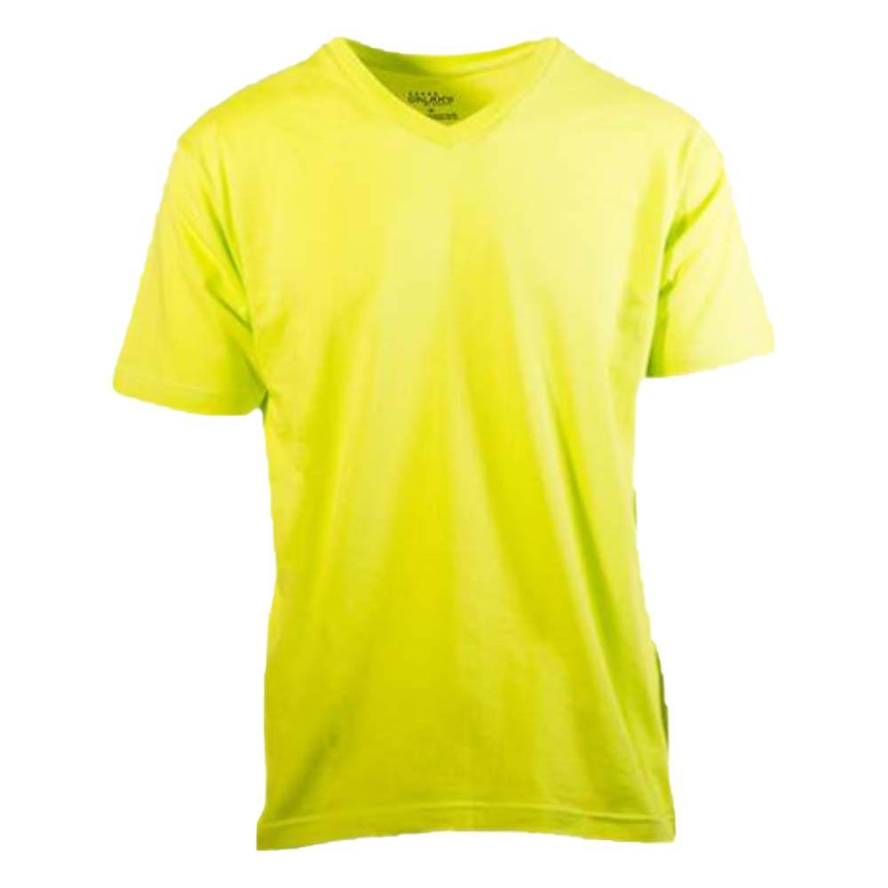 Galaxy by Harvic Men Solid Basic Plain Short Sleeve V-Neck Tees Lime