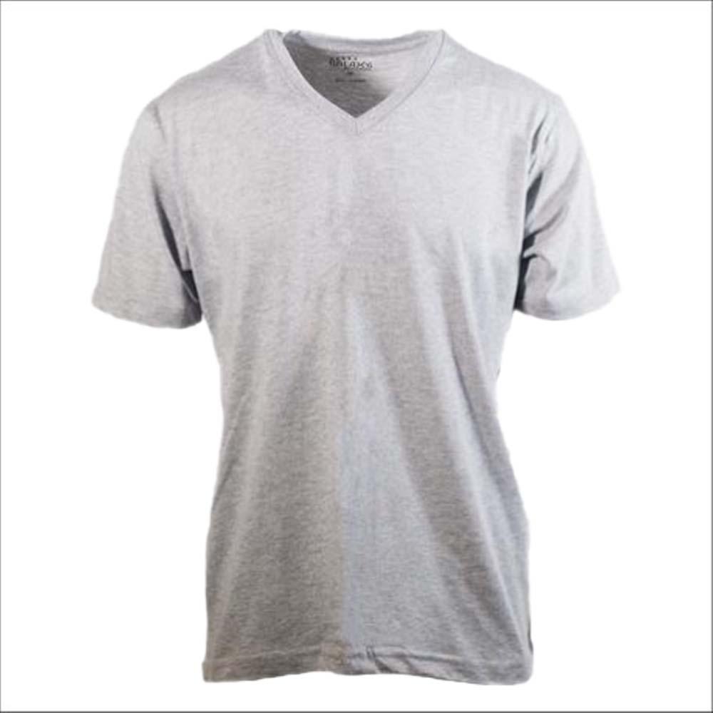 Galaxy by Harvic Men Solid Basic Plain Short Sleeve V-Neck Tees-Heather Grey-Small-Nexus Clothing