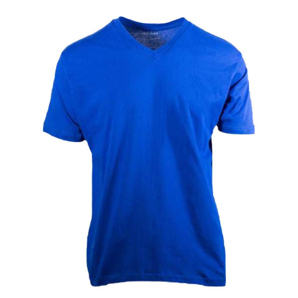 Galaxy by Harvic Men Solid Basic Plain Short Sleeve V-Neck Tees-Royal Blue-Medium-Nexus Clothing