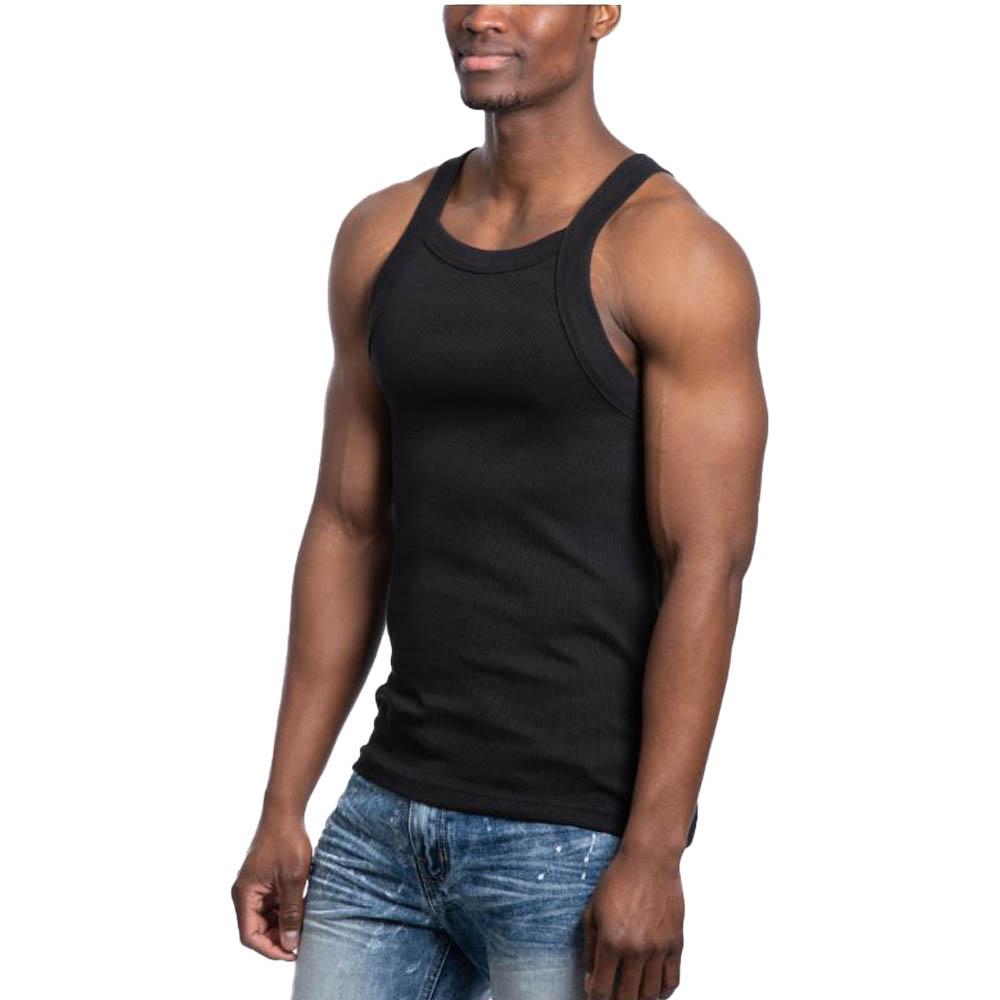 Galaxy by Harvic Men's Solid Colored Medium Weight Tank Top Black