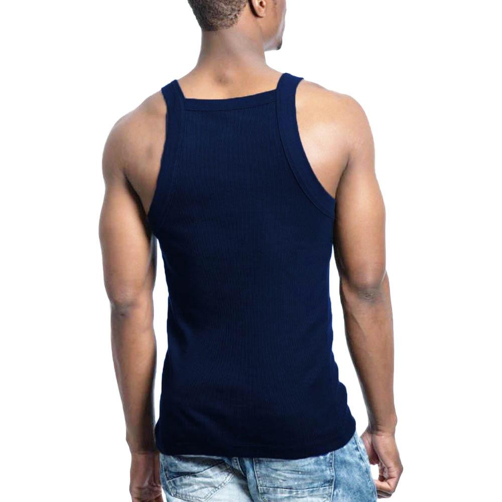 Galaxy by Harvic Men's Solid Colored Medium Weight Tank Top Navy-Nexus Clothing