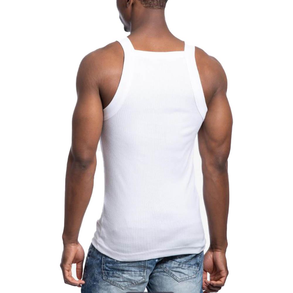Galaxy by Harvic Men's Solid Colored Medium Weight Tank Top White-Nexus Clothing