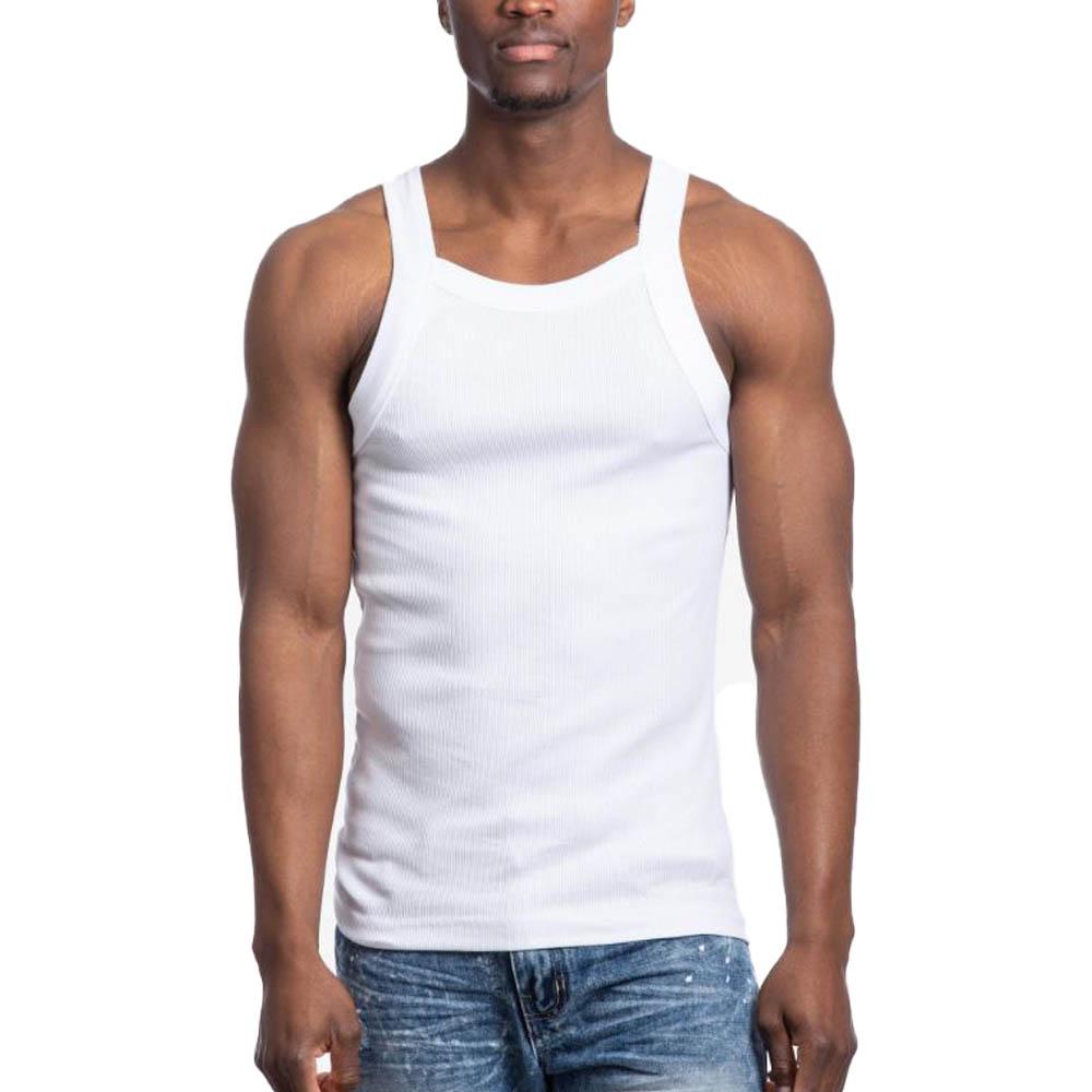 Galaxy by Harvic Men's Solid Colored Medium Weight Tank Top White-White-Small-Nexus Clothing