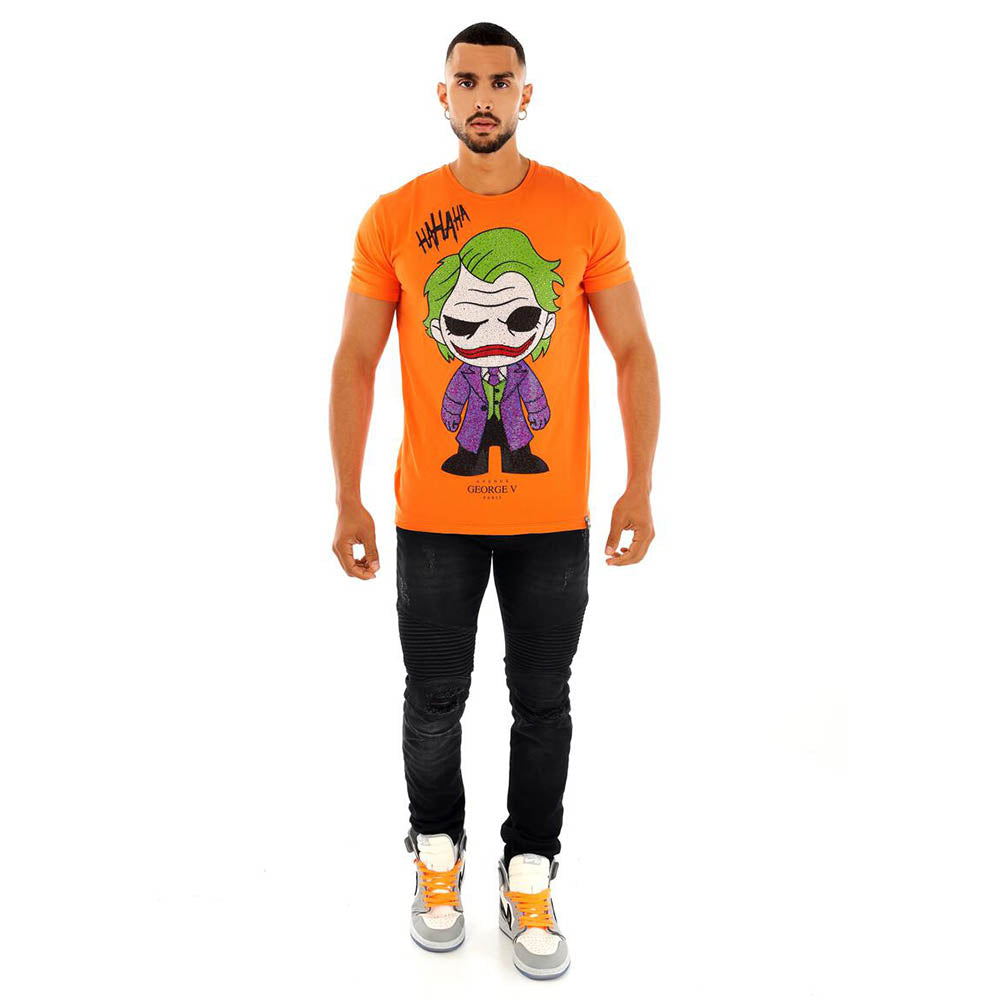 George V Men Crystal Joker T-Shirt (Orange)-Nexus Clothing
