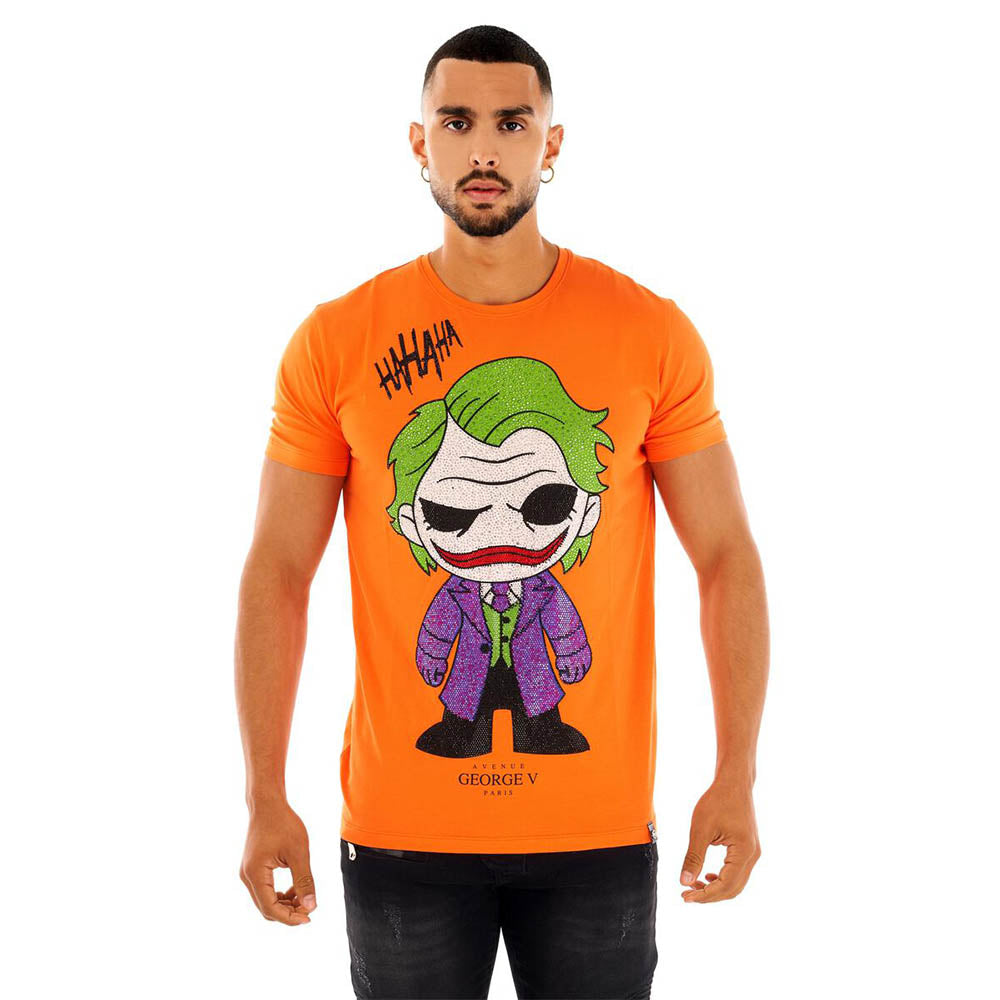 George V Men Crystal Joker T-Shirt (Orange)-T-Shirts-George V-ORANGE-Small- Nexus Clothing