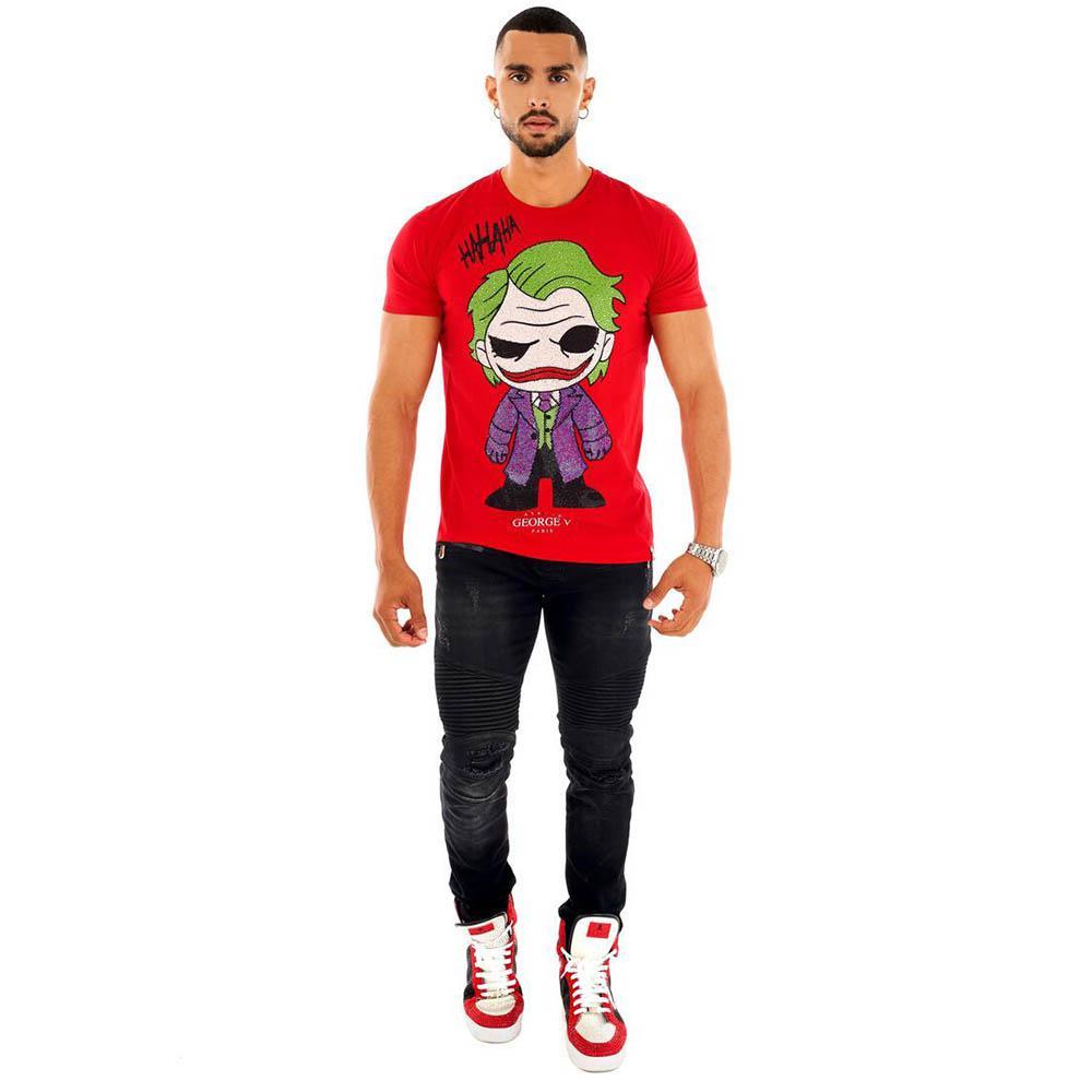 George V Men Crystal Joker T-Shirt (Red)-Nexus Clothing