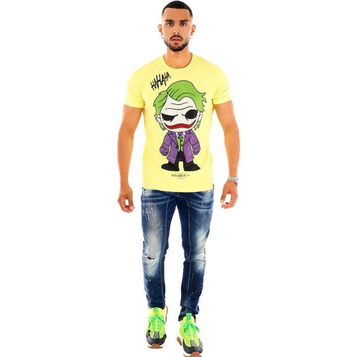 George V Men Crystal Joker T-Shirt (Yellow)-Nexus Clothing