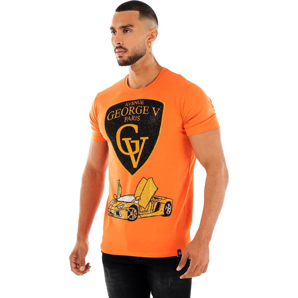 George V Men Sport Car T-Shirt (Orange)