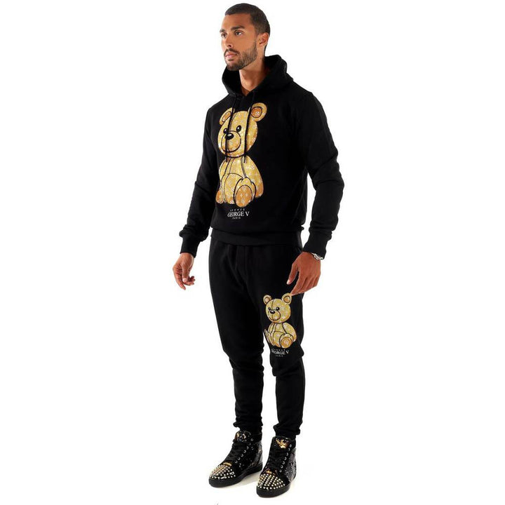 George V Men Teddy Jogger (Black Yellow)-Nexus Clothing