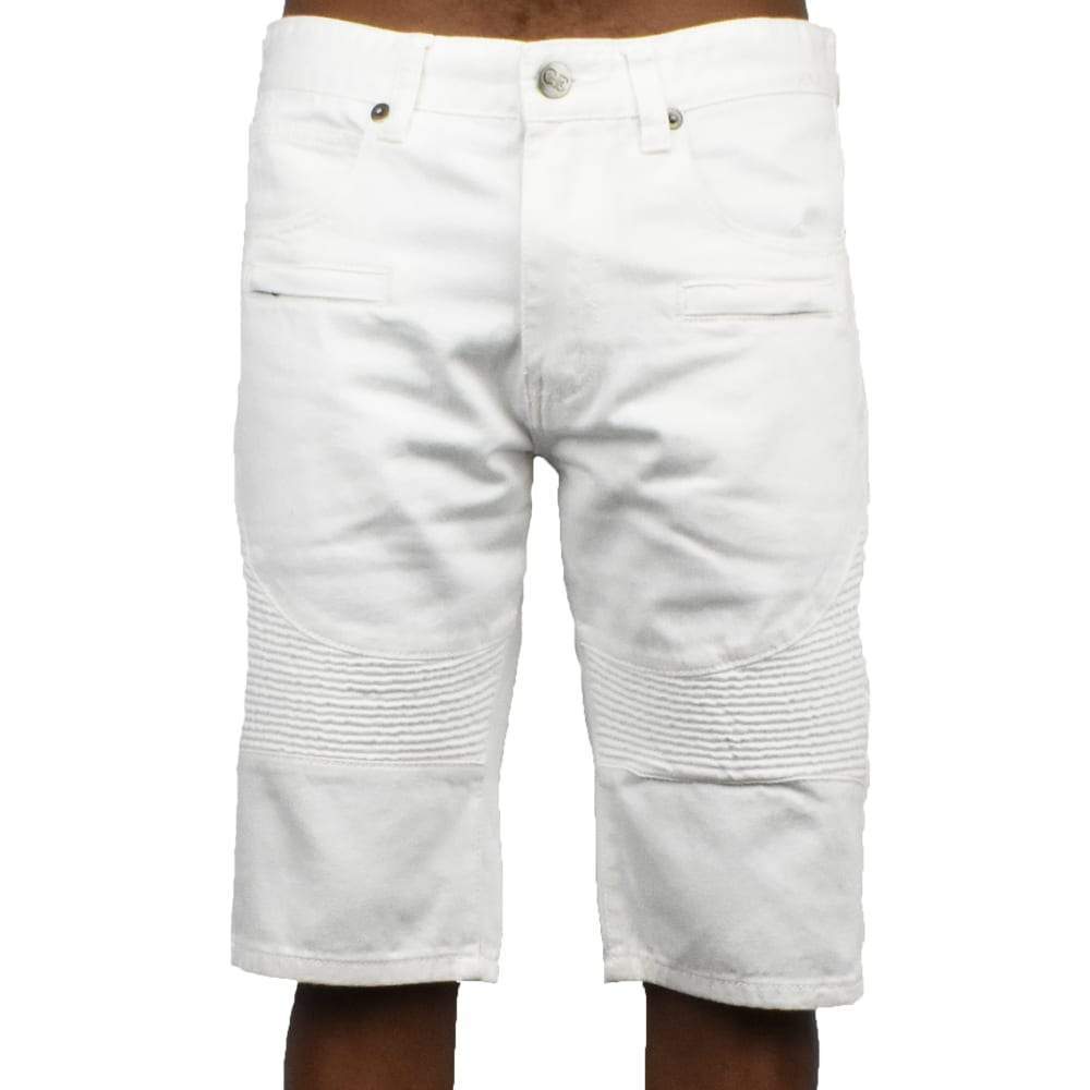 Gray Earth Denim Shorts White-White-34-Nexus Clothing