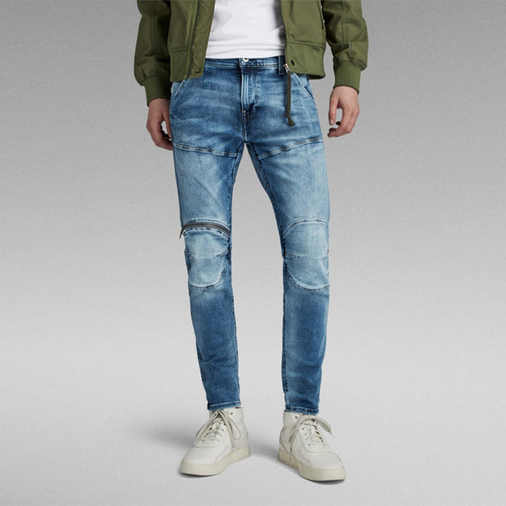 Gstar Raw Men 3D Zip Knee Skinny Jeans (Sun Faded Azurit)-Nexus Clothing