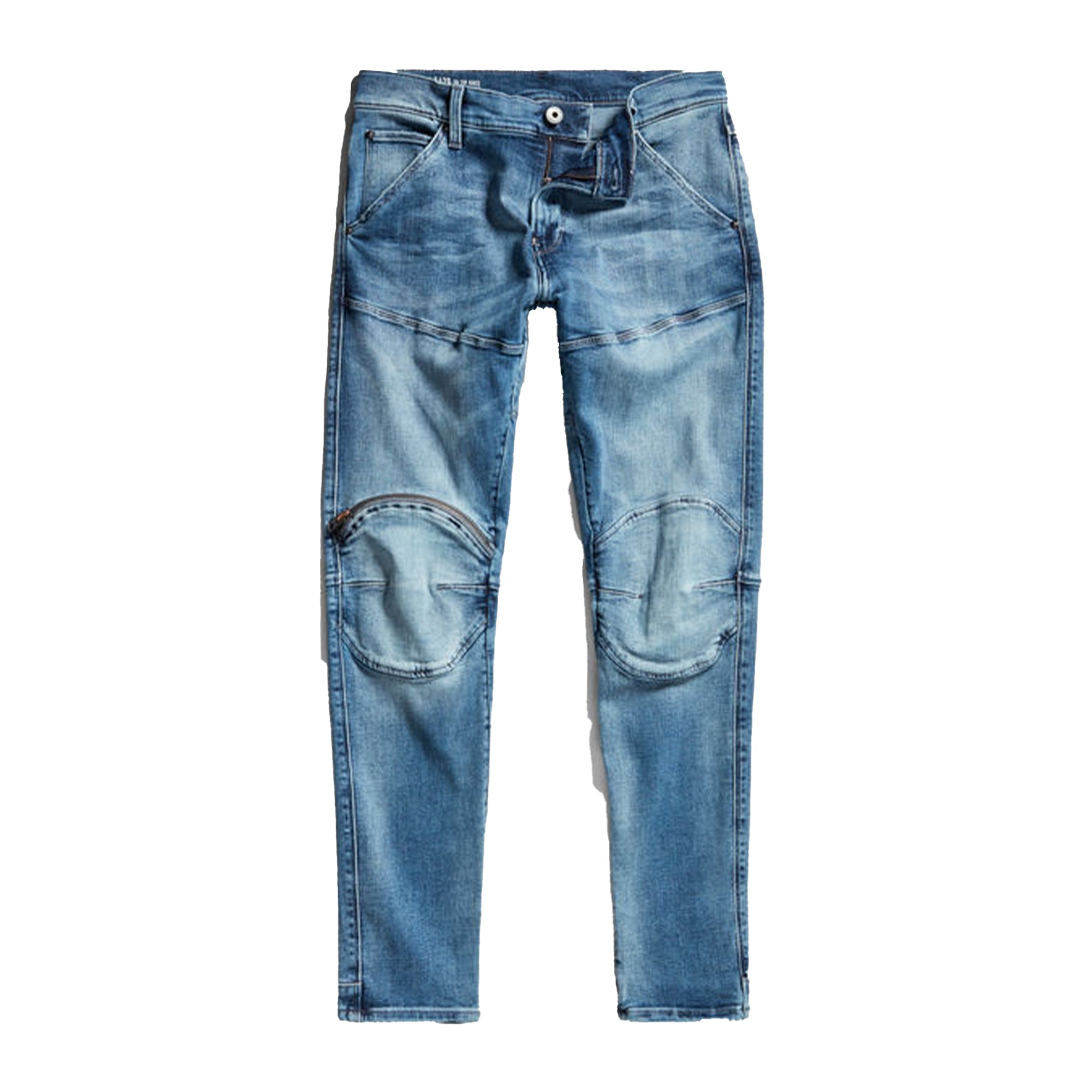 Gstar Raw Men 3D Zip Knee Skinny Jeans (Sun Faded Azurit)-Sun Faded Azurit-40W X 34L-Nexus Clothing