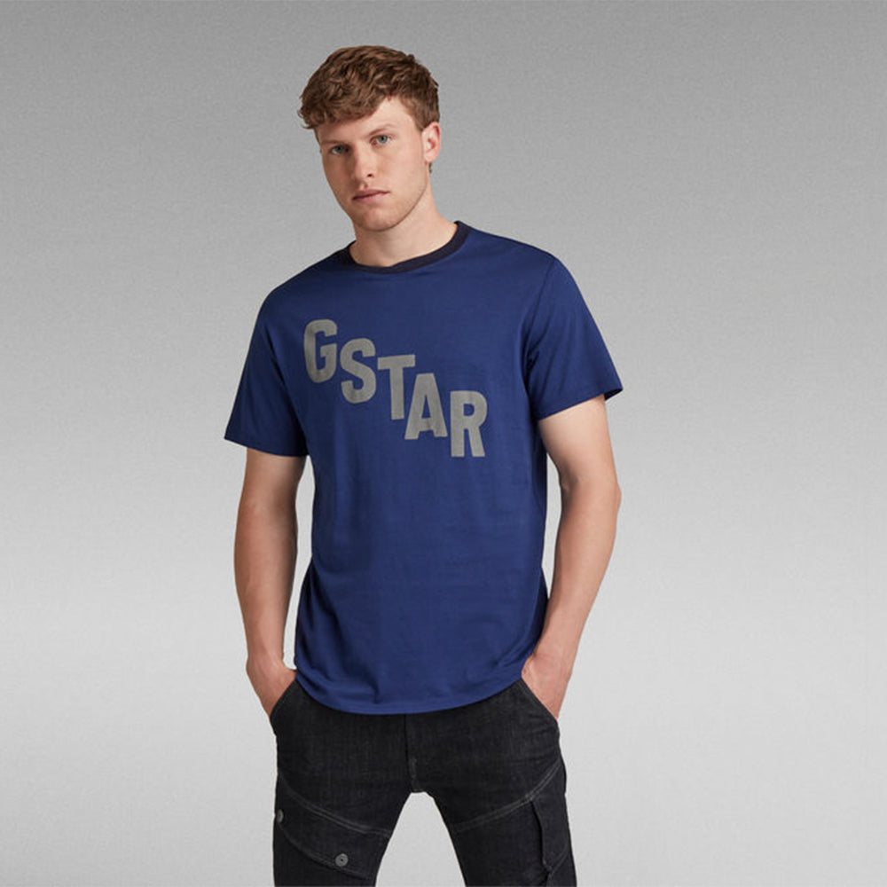 Gstar Raw Men Lash Sports Graphic T-Shirt (Ballpen Blue)-Nexus Clothing
