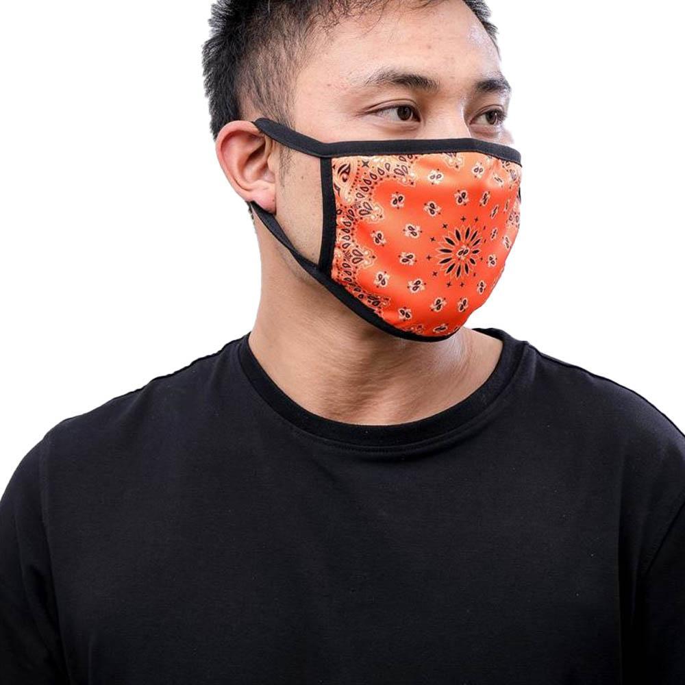 Hudson Outerwear Solid Paisley Face Mask Orange