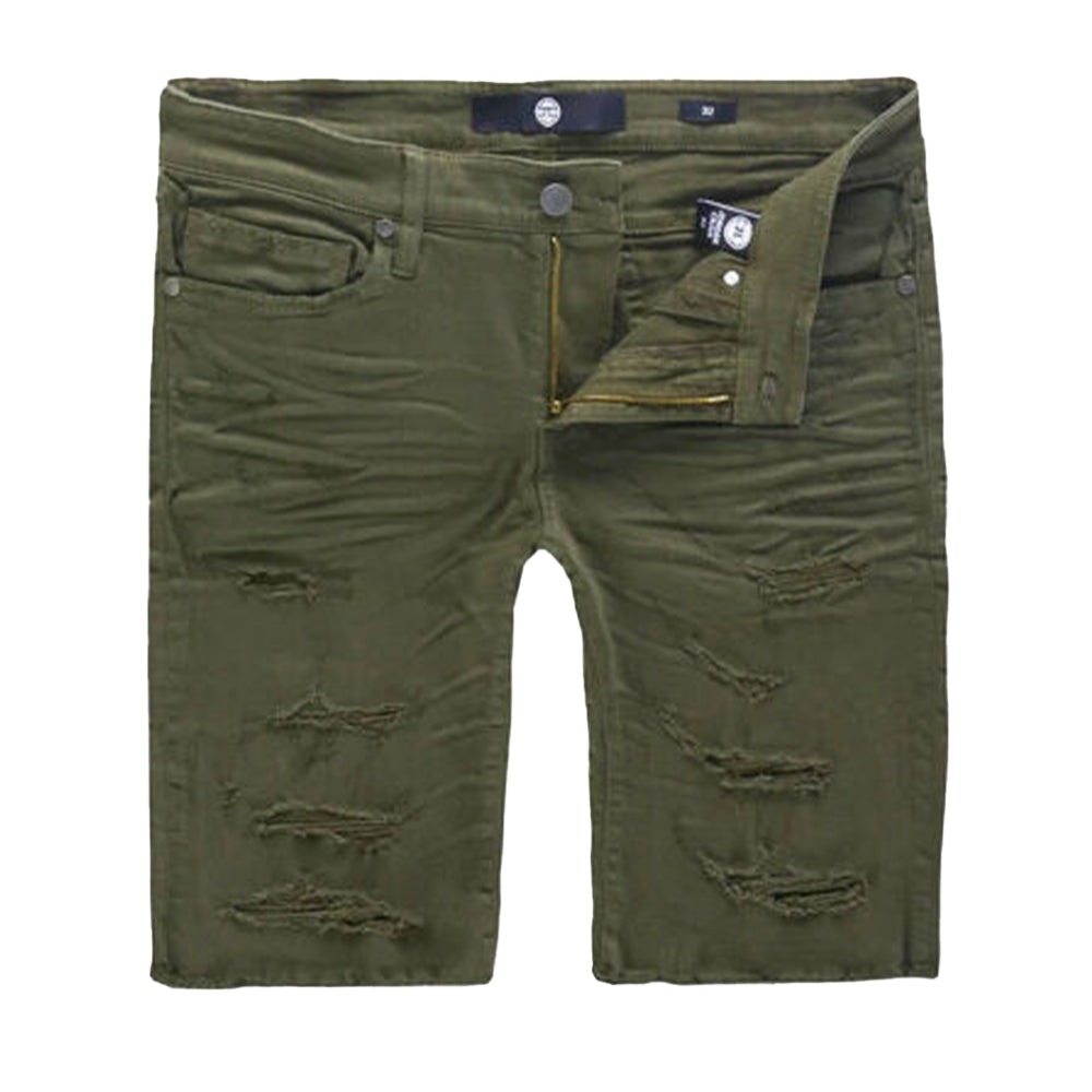 Jordan Craig Kids Twill Shredded Shorts (Army Green)-Army Green-2T-Nexus Clothing