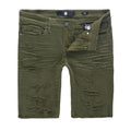Jordan Craig Kids Twill Shredded Shorts (Army Green)