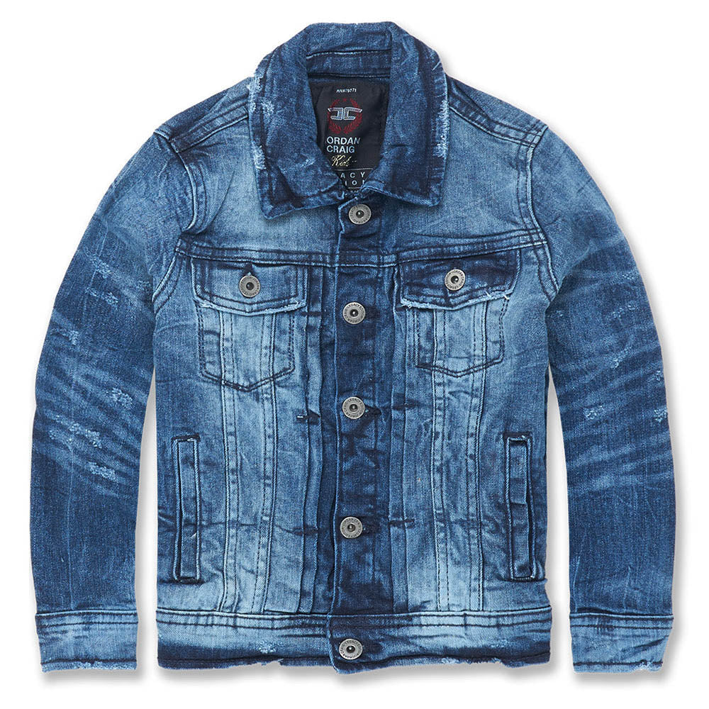 Jordan Craig Kids Bayside Denim Trucker Jacket (Deep Blue)-Deep Blue-2T-Nexus Clothing