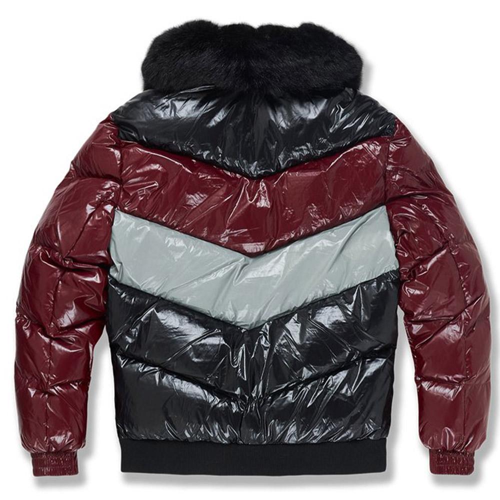 Jordan Craig Men Blocked Puffer Jacket(Burgundy)-Jackets & Coats-Jordan Craig- Nexus Clothing