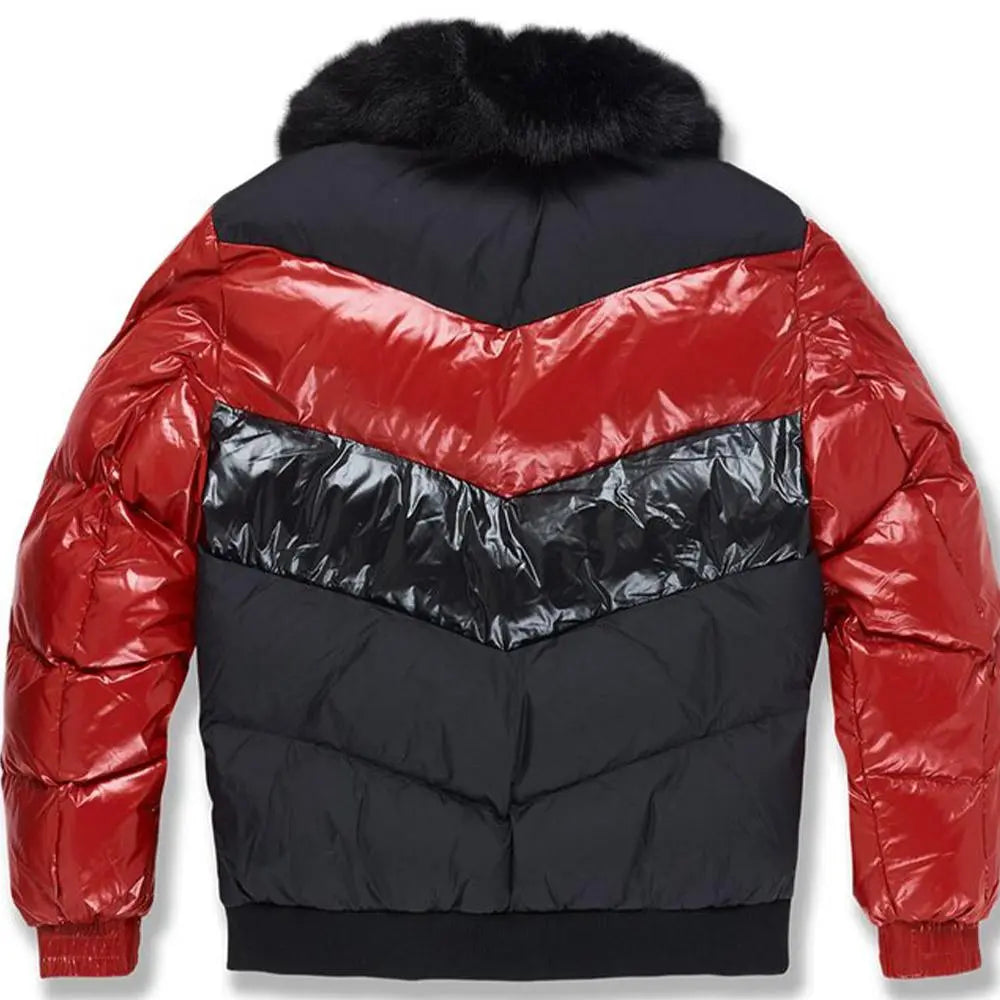 Jordan Craig Men Blocked Puffer Jacket(Crimson)-Nexus Clothing