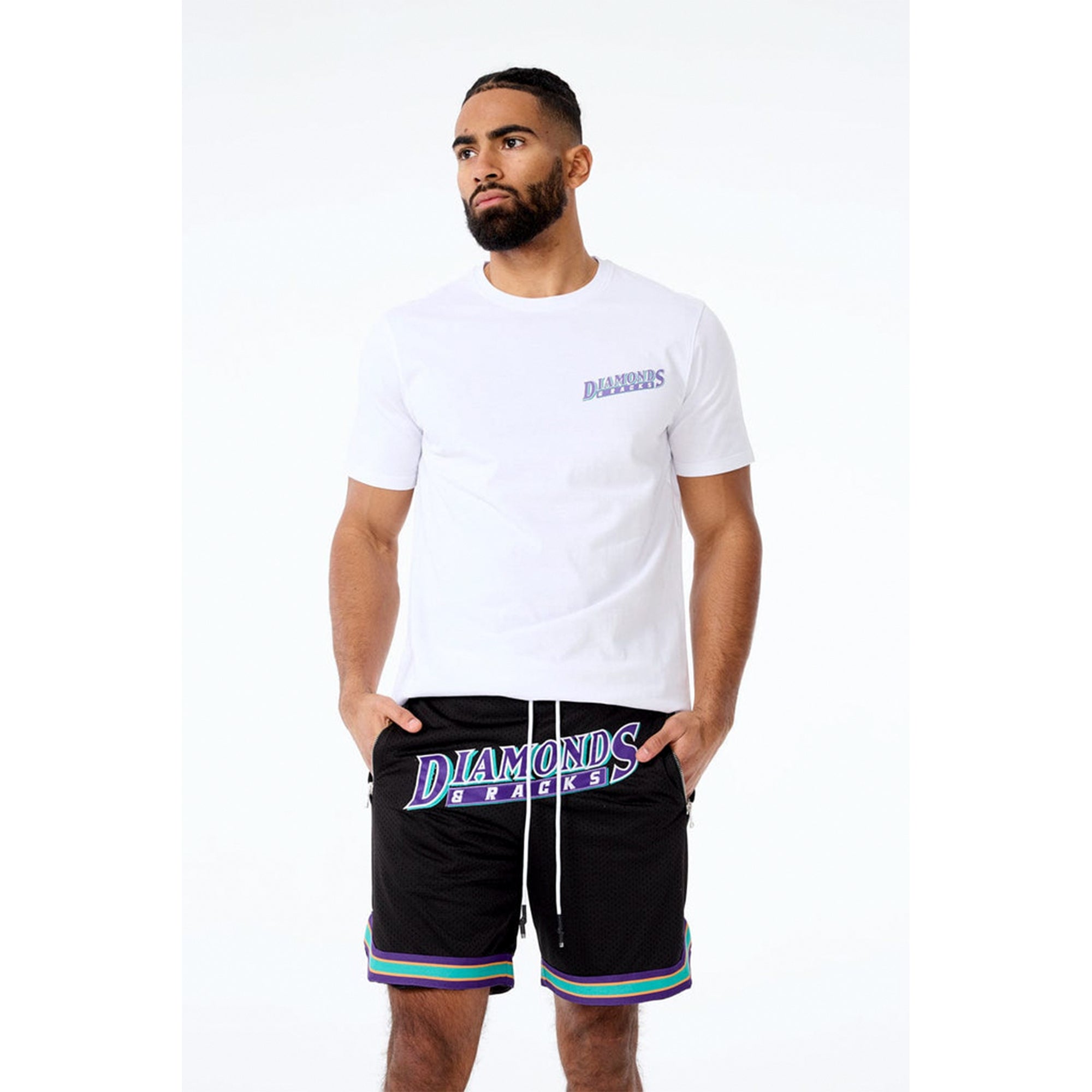 Jordan Craig Men Diamonds & Racks T-Shirt (White)-Nexus Clothing