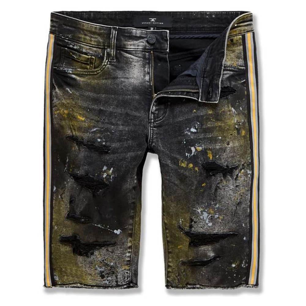 Jordan Craig Men Sparta Striped Denim Shorts (Gold)-University Gold-32-Nexus Clothing