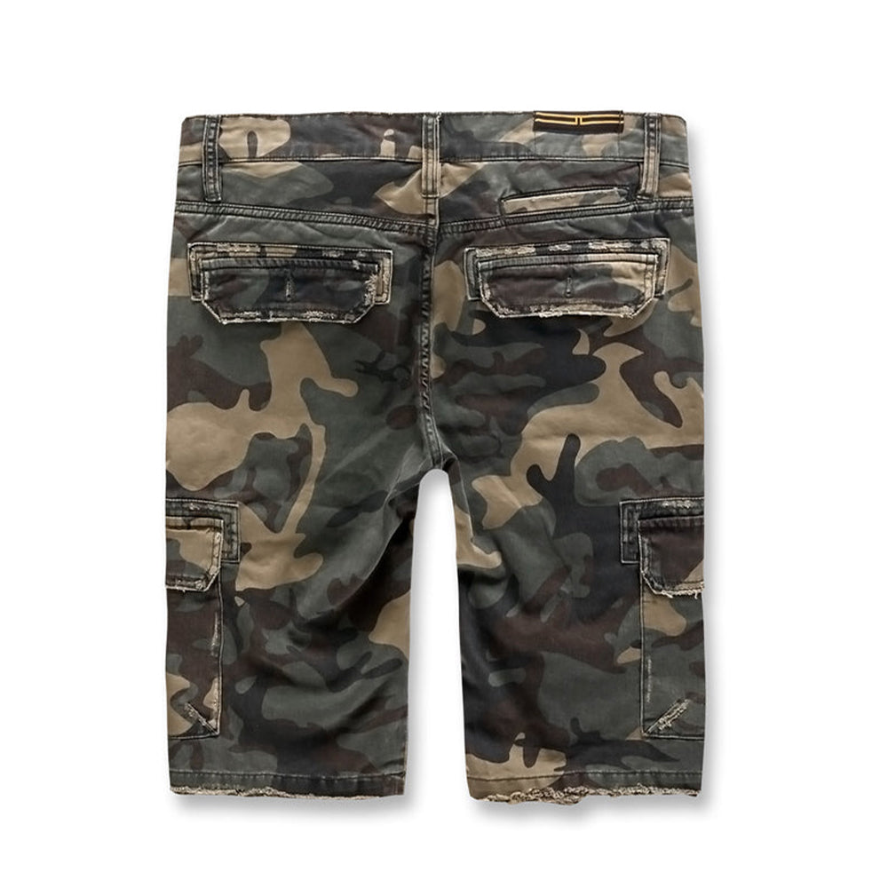 Jordan Craig Men War-Torn Cargo Short (Woodland)-Nexus Clothing