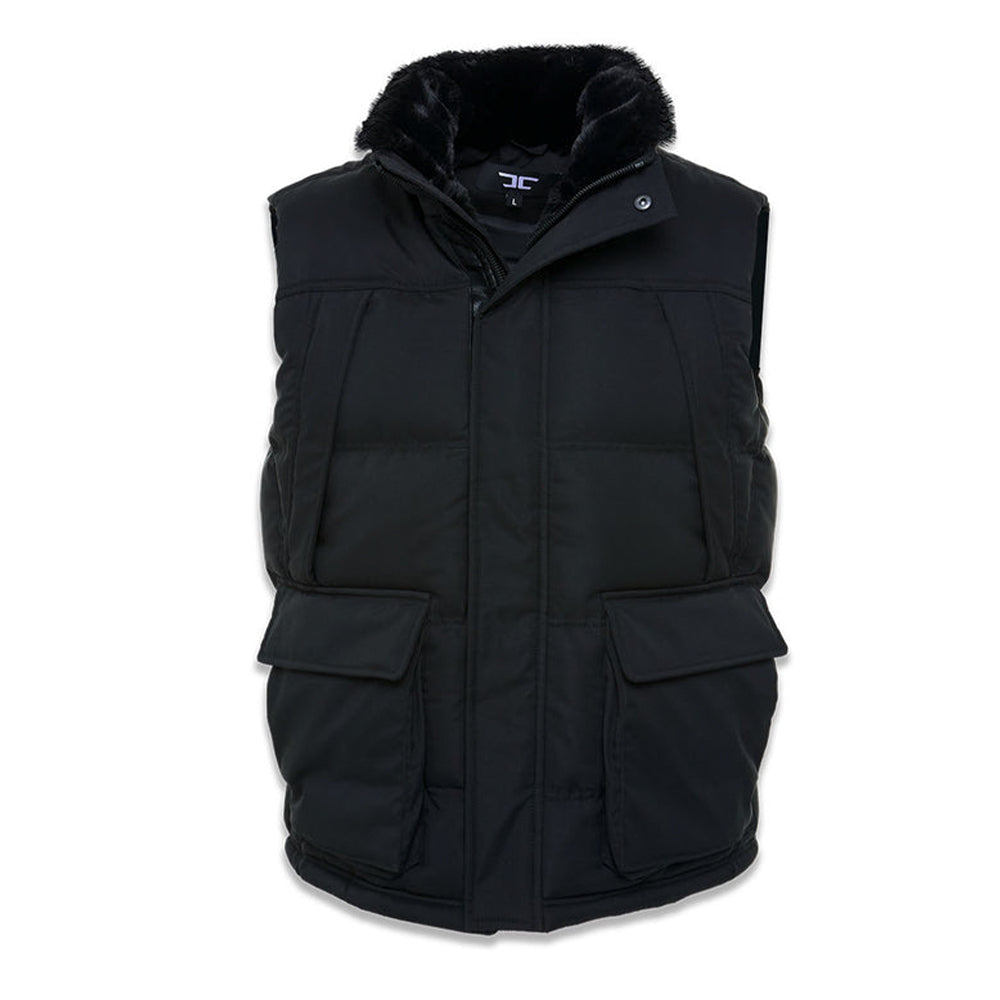 Jordan Craig Men Yukon Fur Puffer Vest (Black)-Nexus Clothing