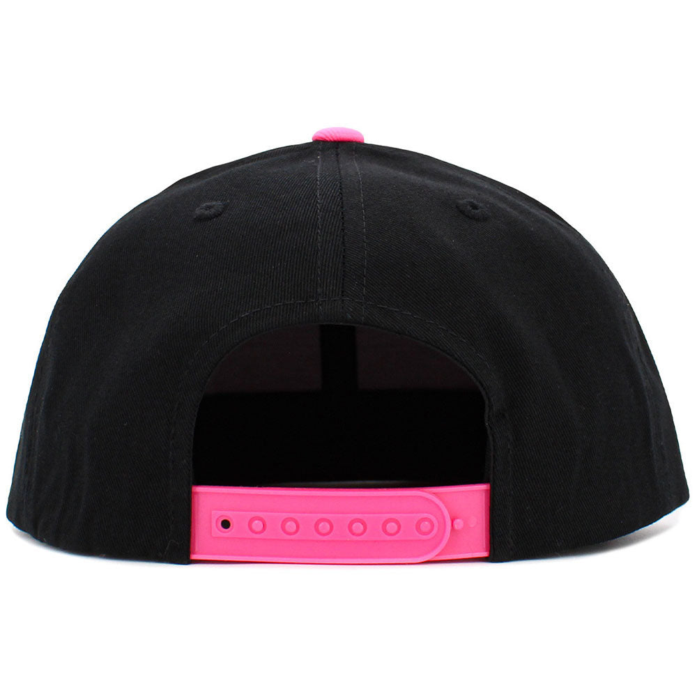 KB Ethos Men Basic Two Tone plain snapback hats (Black Pink) 3