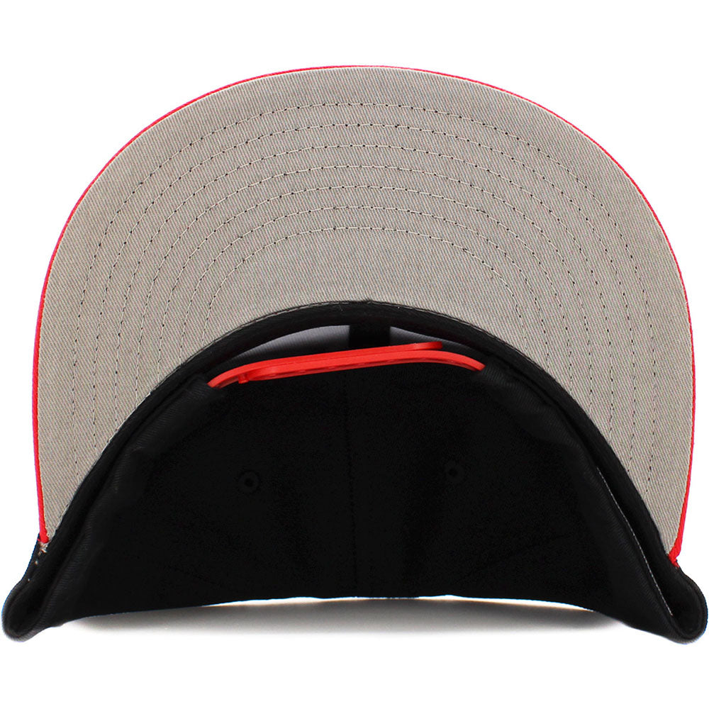 KBEthos Men Basic Two Tone Basic Snapback Hat (Black Red) 4