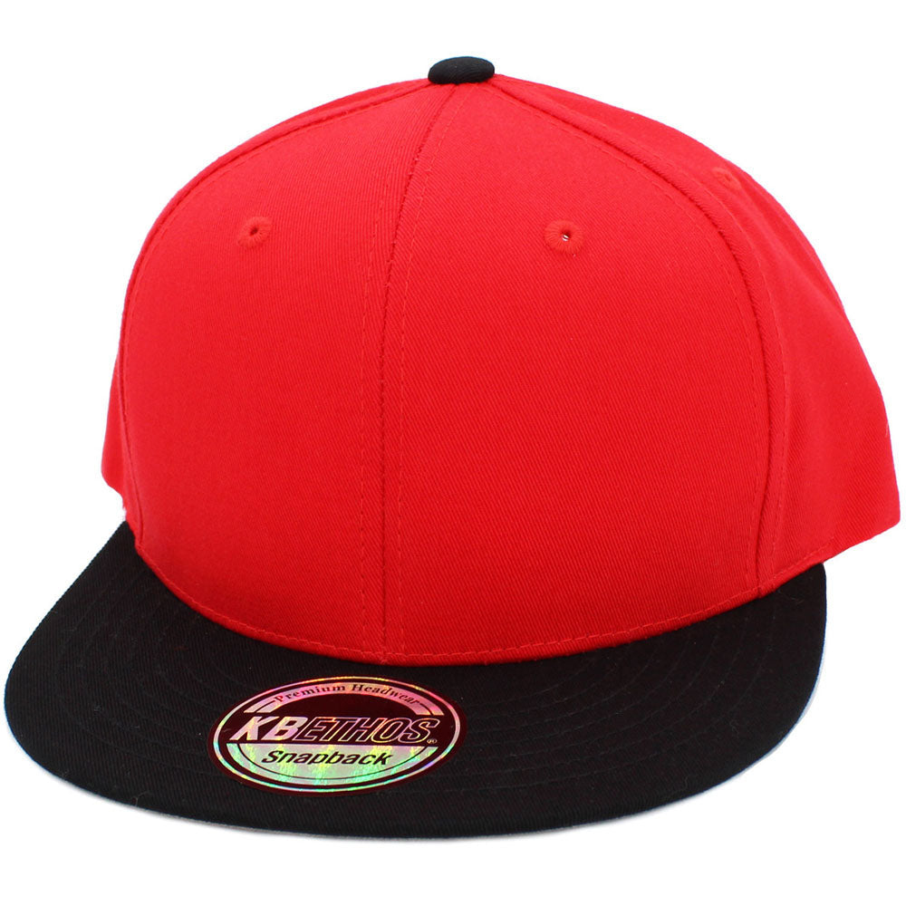 KB Ethos Men Basic Hat Two Tone Basic Snapback (Red Black) 1