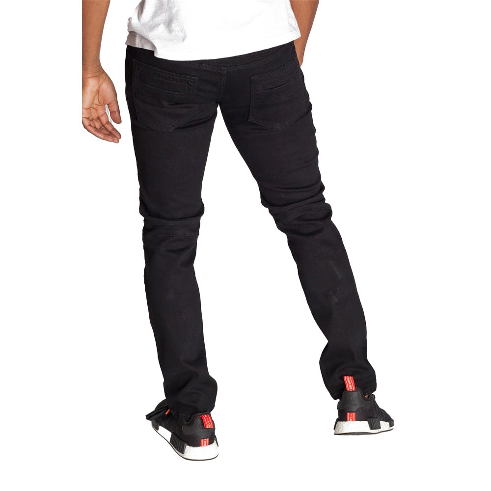 KDNK Destroyed Moto Jeans (Black)-Jeans-KDNK- Nexus Clothing
