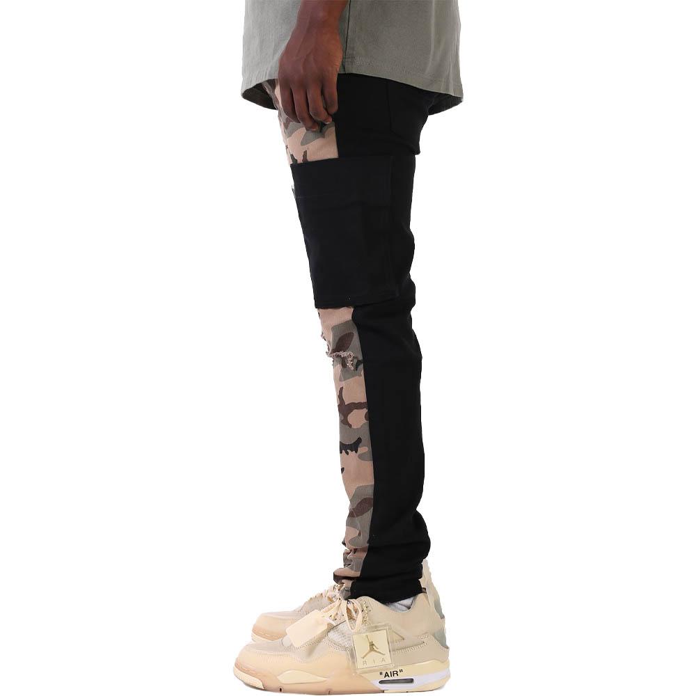 KDNK Men Contrast Cargo Pants (Camo)-Nexus Clothing