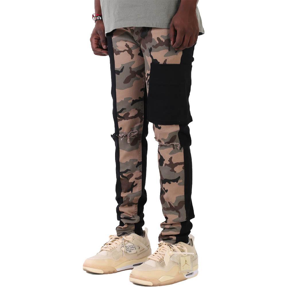 KDNK Men Contrast Cargo Pants (Camo)-Nexus Clothing