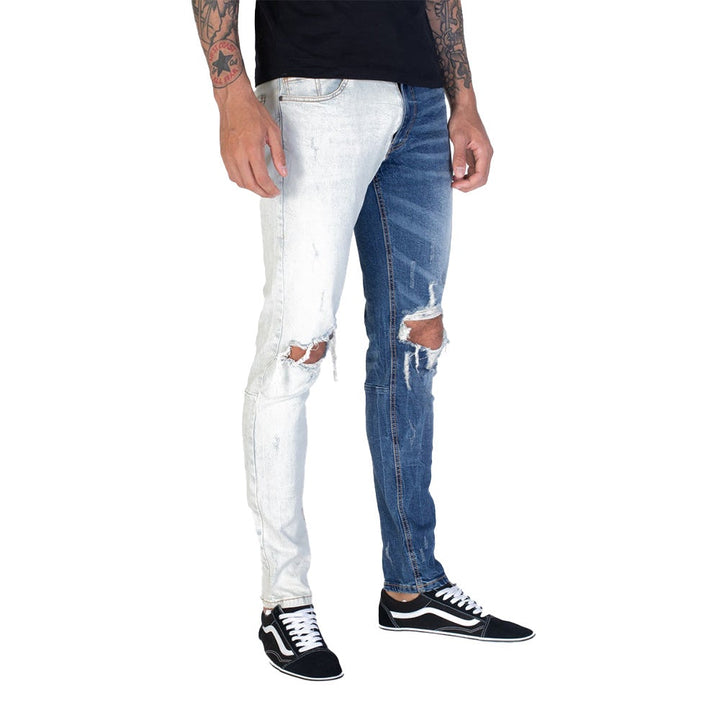 KDNK Men Contrast Jeans (Blue)-Nexus Clothing