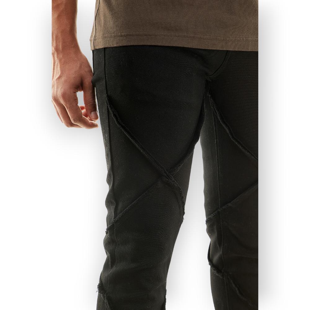 KDNK Men Cut & Sew Pants (Black)-Nexus Clothing