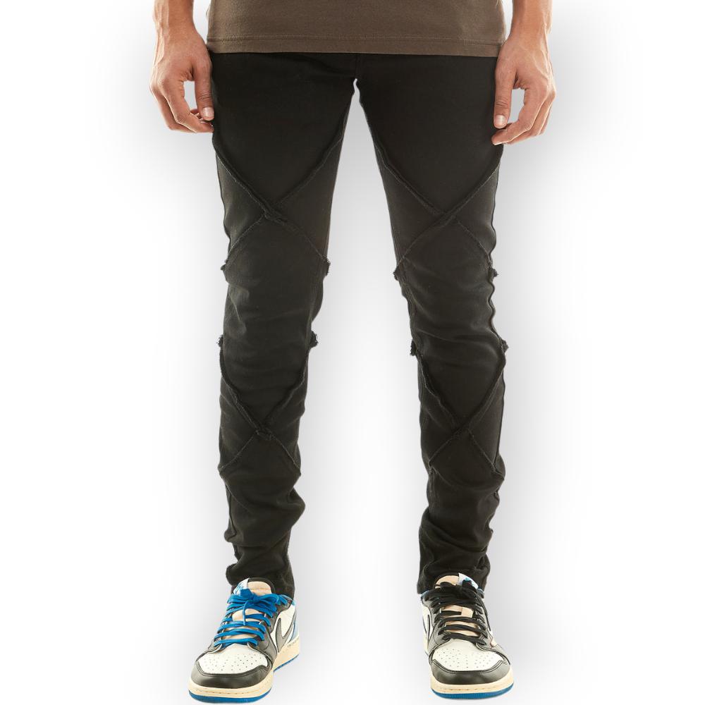 KDNK Men Cut & Sew Pants (Black)-Black-38W X 32L-Nexus Clothing
