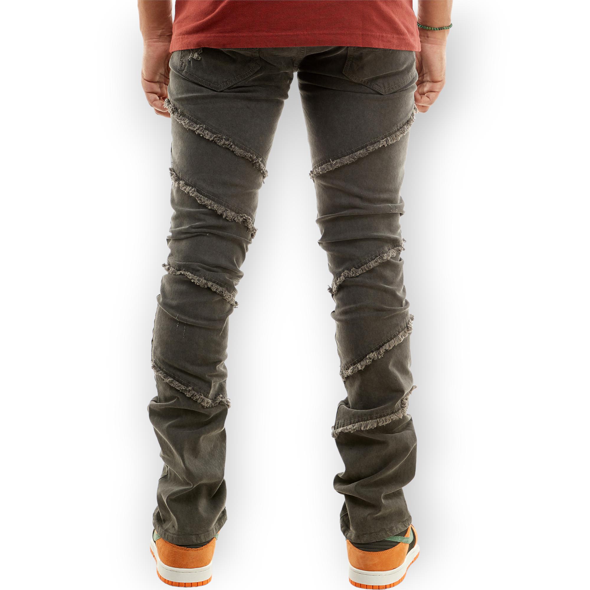 KDNK Men Panelled V2 Skinny Jeans (Grey)-Nexus Clothing