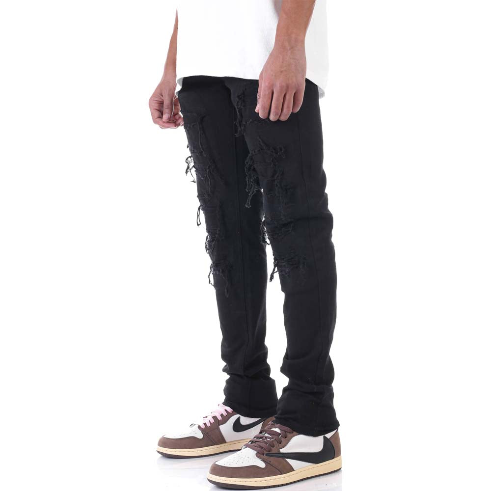 KDNK Men Patched Distress (Black)-Jeans-KDNK- Nexus Clothing
