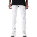 KDNK Men Patched Distress Jeans (White)