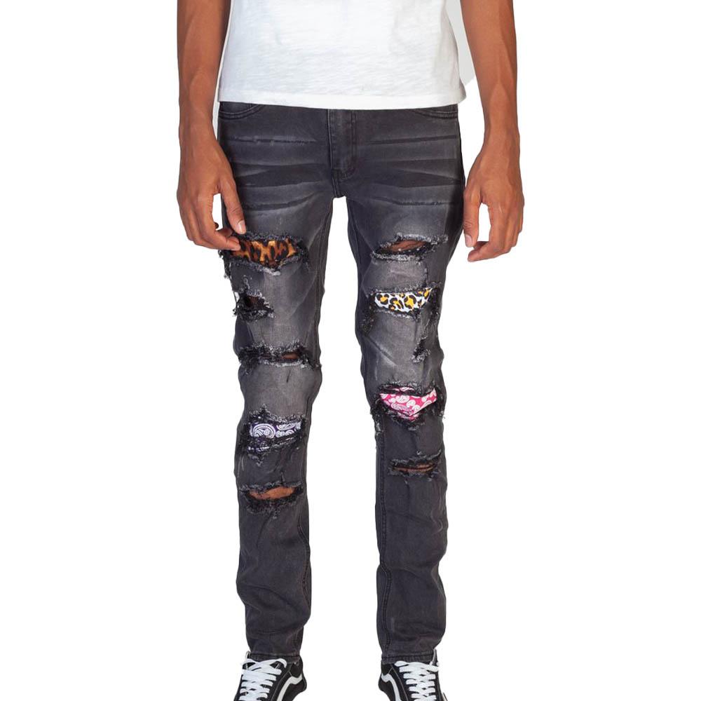 KDNK Multi Patch Jeans Medium Gray