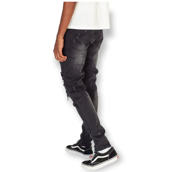 KDNK Multi Patched Jeans (Black)-Nexus Clothing