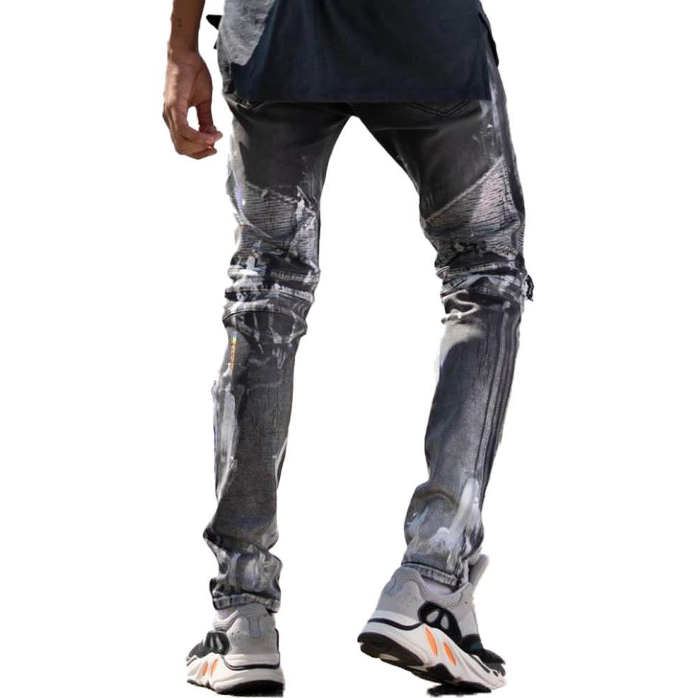 KDNK Prismatic Paint Moto Jeans (BLACK)