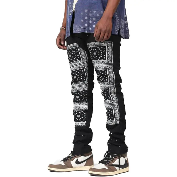 KDNk Men All Bandana Pants (Black)-Nexus Clothing