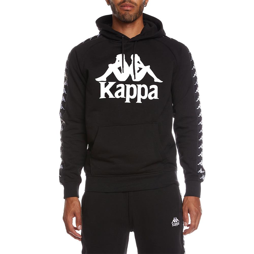 Kappa 222 Banda Hurtado-2 Hoodie Black White-Hoodies & Sweatshirts-Kappa-Black White-Small- Nexus Clothing