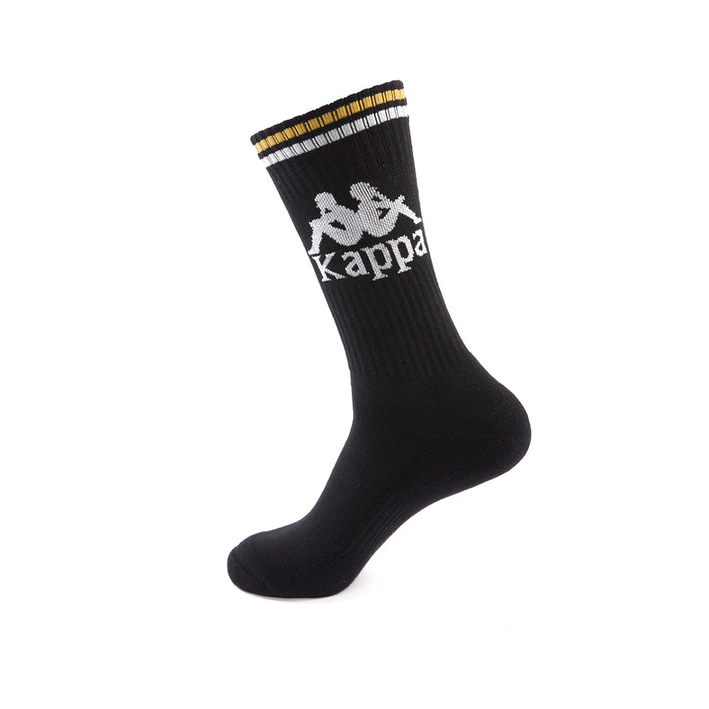 Kappa Men Authentic Aster Socks 1 Pack (Black Smoke Orange)-BLACK SMOKE-ORANGE-Large-Nexus Clothing