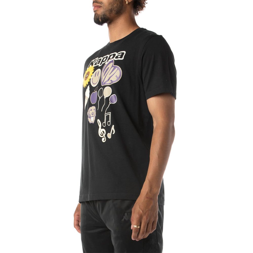 Kappa Men Logo Tutto T-Shirt (Black)-Nexus Clothing