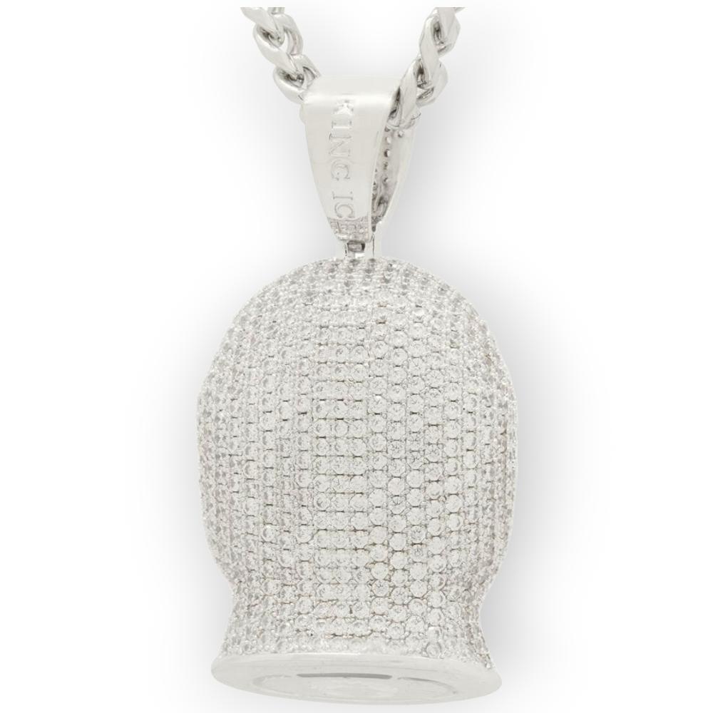 King Ice Mask Necklace Men Goon (White Gold)