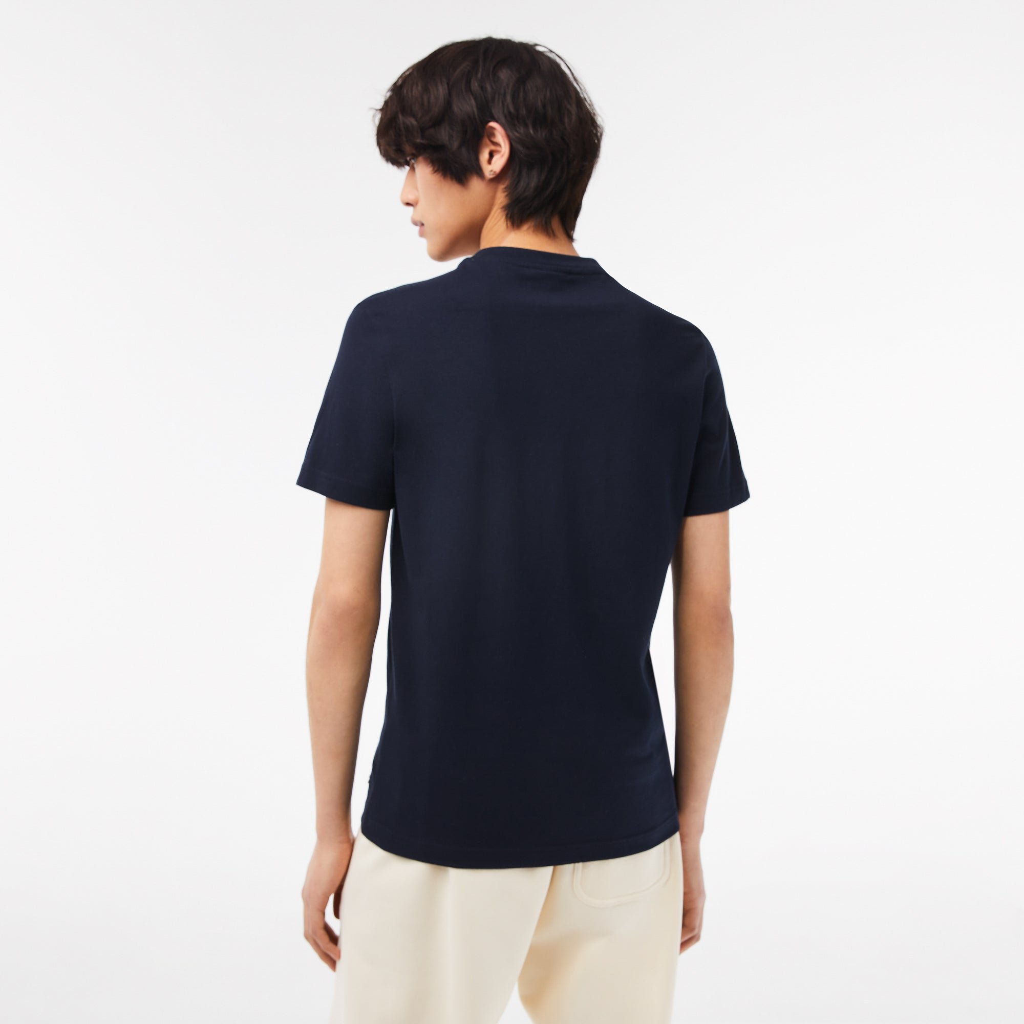 LACOSTE Men Cotton Jersey Print T-Shirt (Navy Blue)-Nexus Clothing