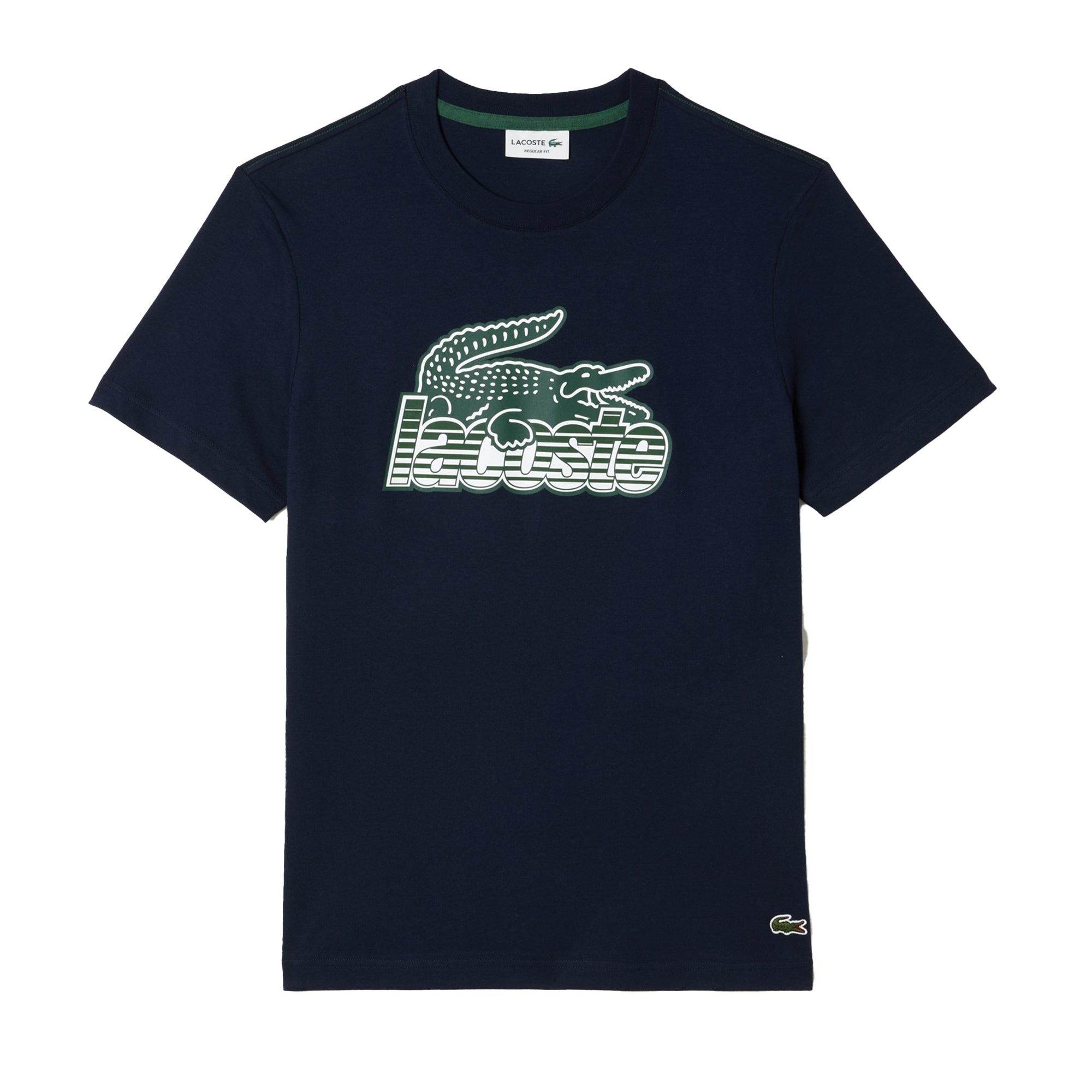 LACOSTE Men Cotton Jersey Print T-Shirt (Navy Blue)1